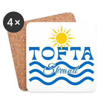 Tofta Strand-Sonne und Wellen - Untersetzer (4er-Set) - Weiß - Vorne