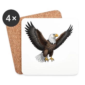 White-tailed Eagle Osprey Bird of Prey Gift - Coasters (set of 4) - white - Front