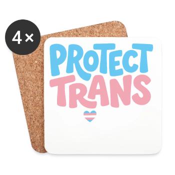 Beschütze Trans Kids Tee - Untersetzer (4er-Set) - Weiß - Vorne