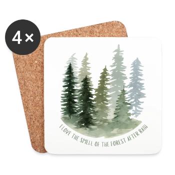 L’odeur de la forêt après la pluie - Dessous de verre (lot de 4) - blanc - Devant