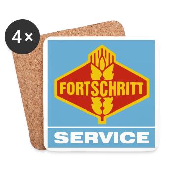 Fortschritt_DDR_Service_3 - Untersetzer (4er-Set) - Weiß - Vorne