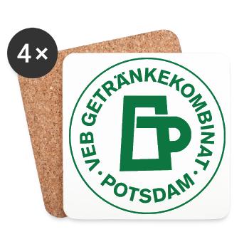 VEB_Getraenkekombinat_Potsdam-_gruen - Untersetzer (4er-Set) - Weiß - Vorne