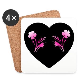 Blumen - Untersetzer (4er-Set) - Weiß - Vorne