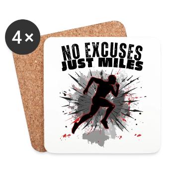 Running Ultra Power Sprint Lauf Motivation Jogger - Untersetzer (4er-Set) - Weiß - Vorne