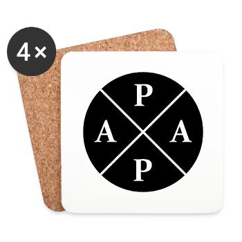 Cadeau de fête des pères Papa, bébé Papa - Dessous de verre (lot de 4) - blanc - Devant
