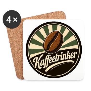 Kaffeetrinker klassisch - Untersetzer (4er-Set) - Weiß - Vorne