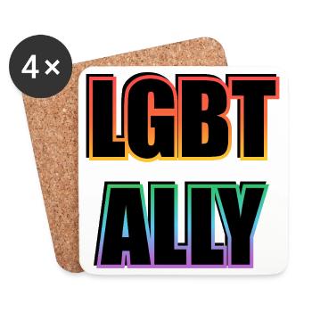 La fierté alliée LGBTQ - Dessous de verre (lot de 4) - blanc - Devant