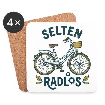 Niemals ohne Rad unterwegs - Motiv für Radfahrer - Untersetzer (4er-Set) - Weiß - Vorne