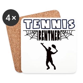Tennis Pensioner Tennis Player Pension Retirement - Coasters (set of 4) - white - Front