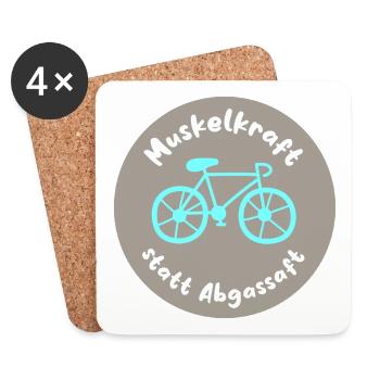 Fahrrad Umwelt coole Sprüche Rennrad Sport Fan - Untersetzer (4er-Set) - Weiß - Vorne