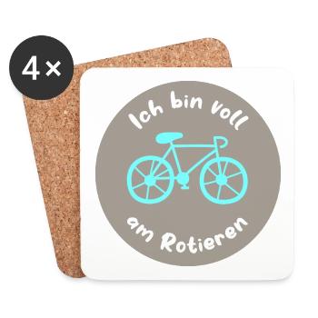 Fahrrad Rennrad coole Sprüche Stimmung Bürohumor  - Untersetzer (4er-Set) - Weiß - Vorne