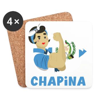 Guatemala Flagge T-Shirt Stolz & Heimat Chapín - Untersetzer (4er-Set) - Weiß - Vorne