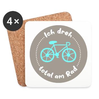 Fahrrad Kreis Rad drehen radeln Rennrad cool Quote - Untersetzer (4er-Set) - Weiß - Vorne