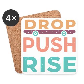 Drop Push Rise Skateboard - Untersetzer (4er-Set) - Weiß - Vorne
