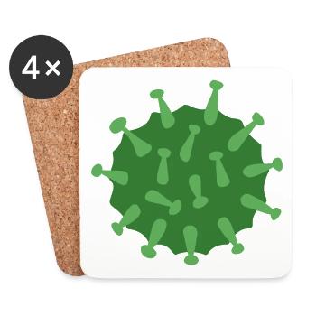 Virus Green - Untersetzer (4er-Set) - Weiß - Vorne