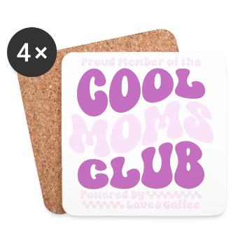 Mama Geschenk Muttertag - Cool Moms Club - Untersetzer (4er-Set) - Weiß - Vorne