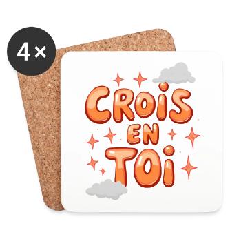 Crois en toi - Typo Bulle - Dessous de verre (lot de 4) - blanc - Devant