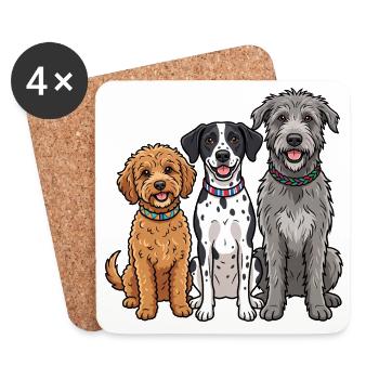 Meilleurs Amis : La Bande des Chiens Colorés - Dessous de verre (lot de 4) - blanc - Devant