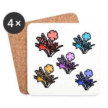 Fleur - Dessous de verre (lot de 4) - blanc - Devant