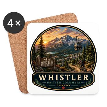 Whistler Mountain Biking Kanada Urlaub Gondel - Untersetzer (4er-Set) - Weiß - Vorne