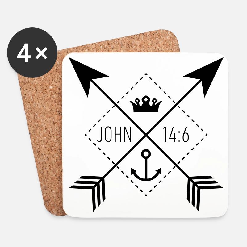 Sign John14:6 - Coasters (set of 4) - white