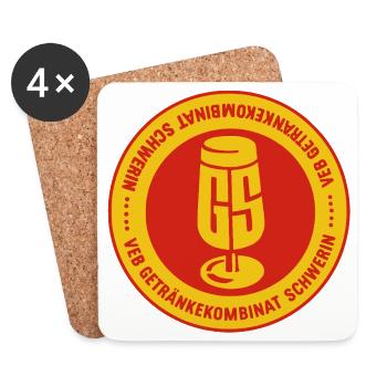 VEB Getraenkekombinat Schwerin - Untersetzer (4er-Set) - Weiß - Vorne