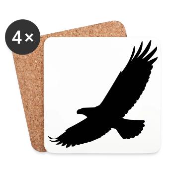Falke im Flug - Untersetzer (4er-Set) - Weiß - Vorne
