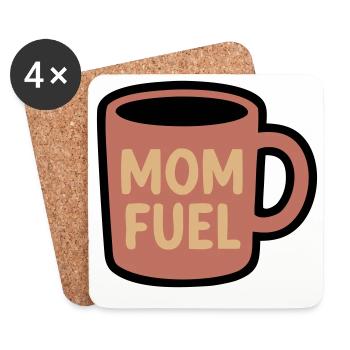 Mom Fuel Coffee Mug Mom - Coasters (set of 4) - white - Front