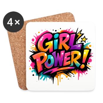 Girl_Power - Untersetzer (4er-Set) - Weiß - Vorne