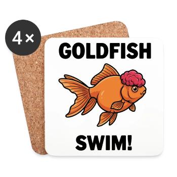 Poisson Rouge Oranda Schwimmen Goldfisch Zen - Untersetzer (4er-Set) - Weiß - Vorne