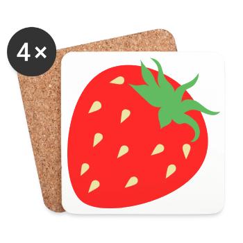 Frische Erdbeer Grafik - Untersetzer (4er-Set) - Weiß - Vorne