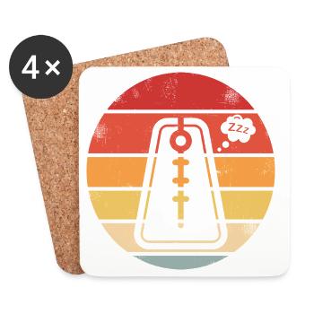 Metronom Musik Takt Lustig Largo Retro - Untersetzer (4er-Set) - Weiß - Vorne