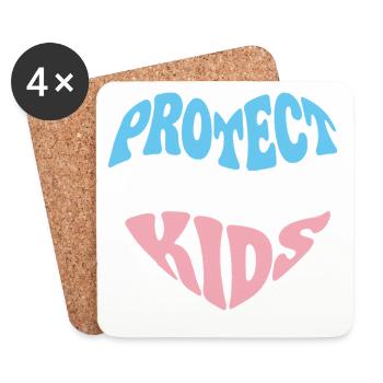 LGBTQ Pride Month - Protect Trans Kids - Coasters (set of 4) - white - Front