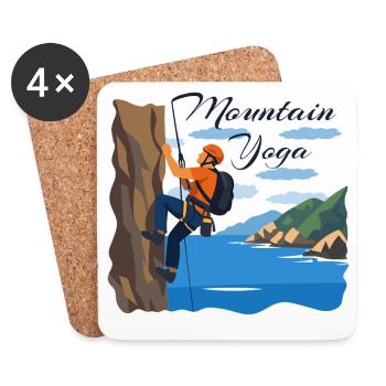 Mountaineering: The Mountain Yoga - Coasters (set of 4) - white - Front