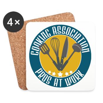 Professional cooking team at work - Coasters (set of 4) - white - Front