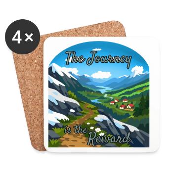 The journey is the goal – mountain path - Coasters (set of 4) - white - Front