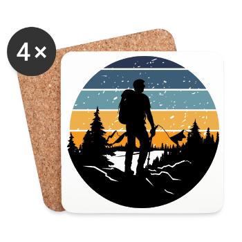 Retro Bedtime Hiker - Coasters (set of 4) - white - Front