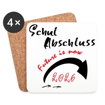 Schulabschluss Zukunft ist jetzt  - Untersetzer (4er-Set) - Weiß - Vorne