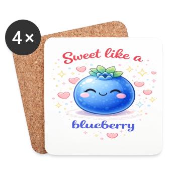 Süß wie eine Blaubeere - Untersetzer (4er-Set) - Weiß - Vorne