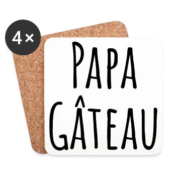 Papa Gâteau - Dessous de verre (lot de 4) - blanc - Devant