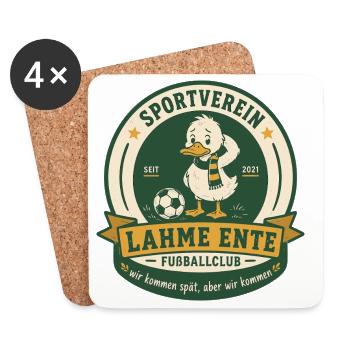 Lahme Ente Fußballclub - Untersetzer (4er-Set) - Weiß - Vorne