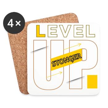 Level Up-Grafikleistung - Untersetzer (4er-Set) - Weiß - Vorne