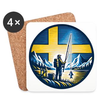 Pêcheurs de Suède - Dessous de verre (lot de 4) - blanc - Devant