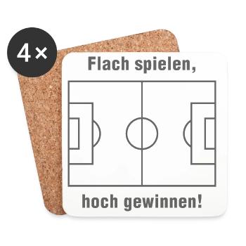 Flach spielen, hoch gewinnen - Untersetzer (4er-Set) - Weiß - Vorne