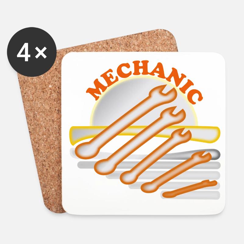 Mechanic's Tool Design - Coasters (set of 4) - white