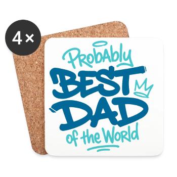 Bester Vater der Welt - Untersetzer (4er-Set) - Weiß - Vorne
