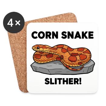 Serpent des Blés Corn Snake Slither Rocher - Dessous de verre (lot de 4) - blanc - Devant