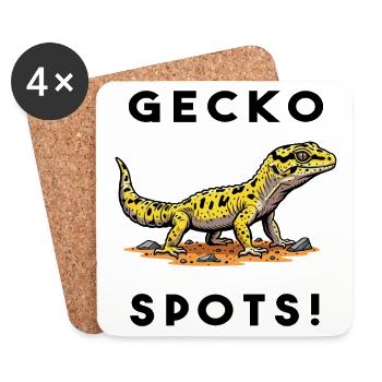 Gecko Leopard Bask Lezard Terrarium - Dessous de verre (lot de 4) - blanc - Devant