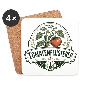 Tomatenflüsterer - Untersetzer (4er-Set) - Weiß - Vorne