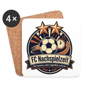 FC Nachspielzeit - Untersetzer (4er-Set) - Weiß - Vorne